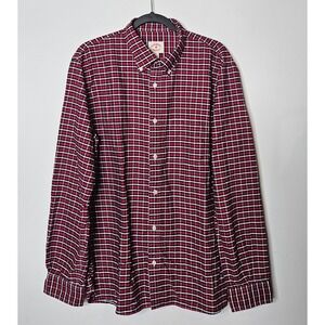 Brooks Brothers Red Fleece Plaid Button Down Long Sleeve Shirt Mens Patriotic XL